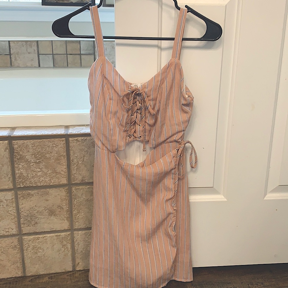 Fourteen & 9th blue and orange striped dress.